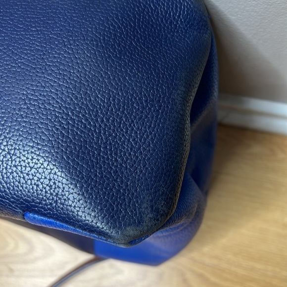 Ted Baker Blue Purple Color Block Leather Shoulder Bag - Picture 11 of 13